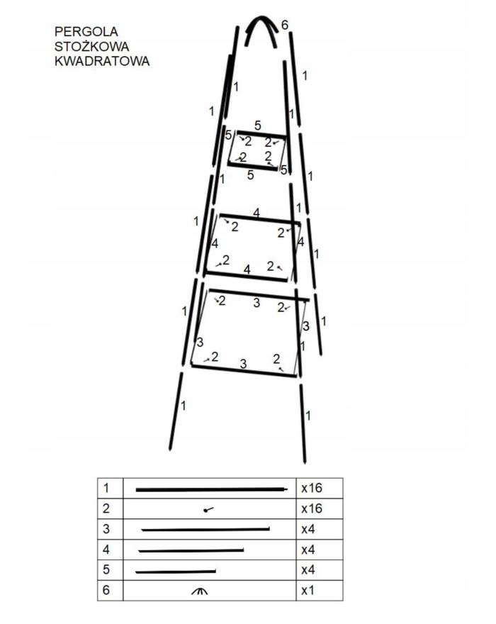 PERGOLA PODPORA PIRAMIDA DO KWIATÓW ROŚLIN PNACZY